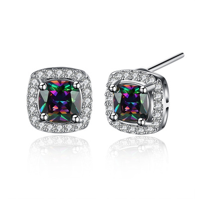 Girl stud earrings oval zircon lkn18krgpe1096 colors