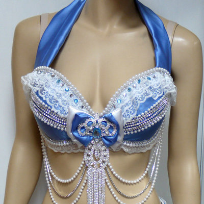 Disney princess cinderella diamond bra top costume cosplay dance costume rave halloween burlesque show girl