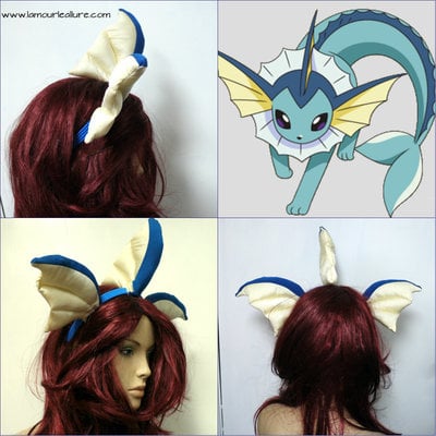 Vaporeon Ear Headband Cosplay Dance Costume Rave Bra Rave Wear Halloween Burlesque Show Girl