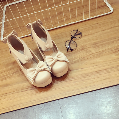 Harajuku bow round shoes
