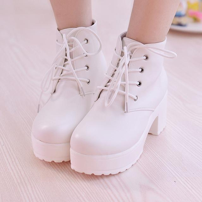 Harajuku fashion muffled high heels - Thumbnail 5