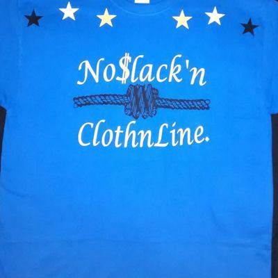 No$lack'nclothnline. (royalblue,black,white&lemon yellow) t-shirt.