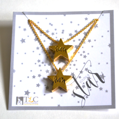 Mother daughter star necklace set