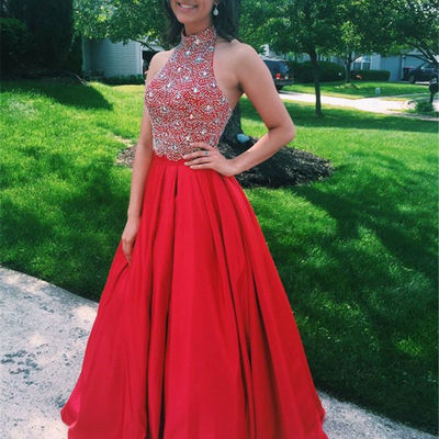 Halter beading prom dress, sexy prom dress,charming prom dress, long prom dress,prom dresses, elegant prom dress, prom dress z102