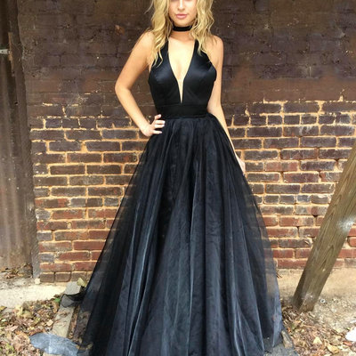 Black prom dress,sexy black graduation dress
