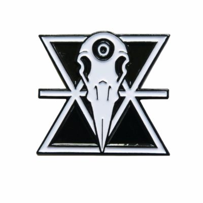 Corvink raven skull - enamel pin - by denis caron - crow badge