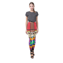 Funky Red & Brown Picasso Style Art Leggings