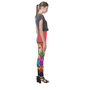 Funky Red & Brown Picasso Style Art Leggings-2