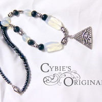 Moonstone and Labradorite Eye of Ra Necklace - Thumbnail 2
