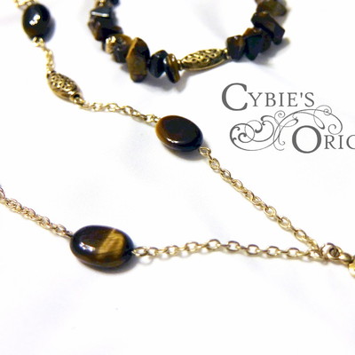 Tiger eye goddess necklace and bracelet