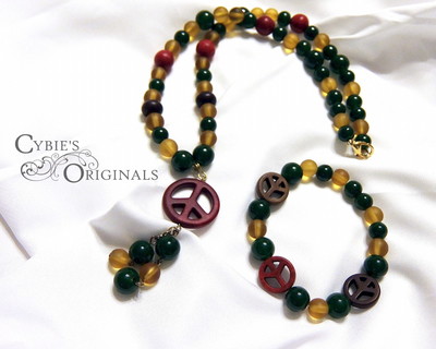 Peace Necklace and bracelet set