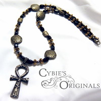 Ankh, Symbol of Life antiqued Gold necklace - Thumbnail 1
