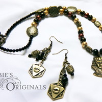 Egyptian Crown necklace and earring set - Thumbnail 1