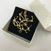 NE210 2017 Movie Beauty and the Beast Necklace Rose Tree Necklace Belle - Thumbnail 1