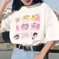 SAILOR MOON 9 ANIME PICTURES TEE ( WHITE ) - Thumbnail 2