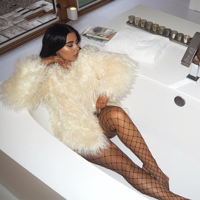 Black fishnet sexy stockings