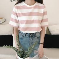 Striped Casual T-shirt - Thumbnail 2