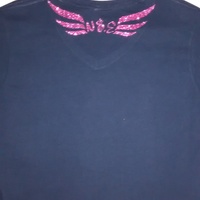 N$E No$lacknEnt. (Black&Hot PinkGlittER) V-Neck Business T-shirt. - Thumbnail 1