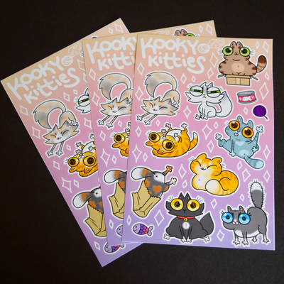 Kooky kitties sticker sheet