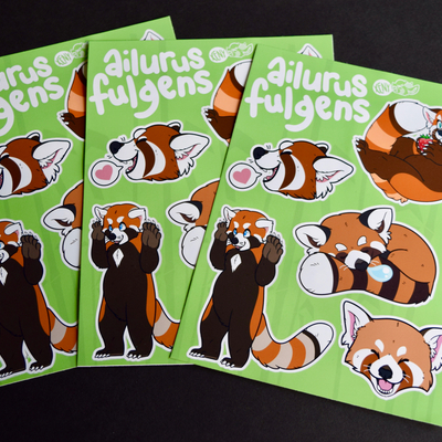 Red panda sticker sheet