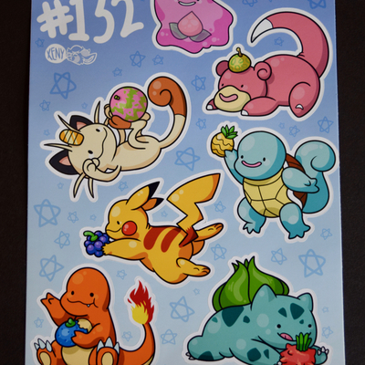 Ditto poké sticker sheet