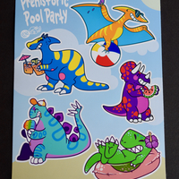 Prehistoric Pool Party Sticker Sheet - Thumbnail 2
