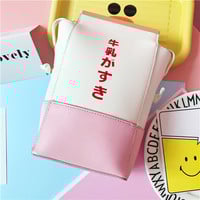 Harajuku lovely strawberry milk box Messenger bag - Thumbnail 1