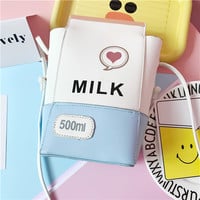 Harajuku lovely strawberry milk box Messenger bag - Thumbnail 3