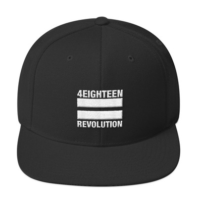 4eighteen revolution snapback white and black