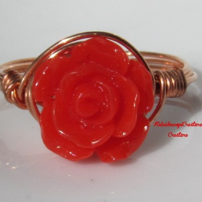 Large red rose ring