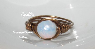 Milky Opalite in Bronze Ring