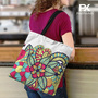 Doodle floral Tote Bag  / Gift for her / shopper bag / fashion bag / printed tote bag / modern bag / trending tote bag-1