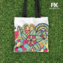 Doodle floral Tote Bag  / Gift for her / shopper bag / fashion bag / printed tote bag / modern bag / trending tote bag-2
