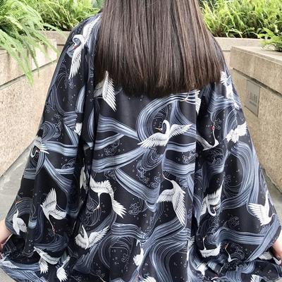 Harajuku crane chiffon cardigan sun clothes jacket