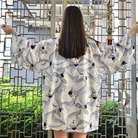 Harajuku Crane Chiffon Cardigan Sun Clothes Jacket - Thumbnail 4