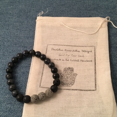 Unisex lava beaded sodalite bracelet 