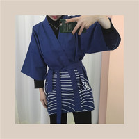 Harajuku harbor carp embroidery sunscreen cardigan - Thumbnail 2