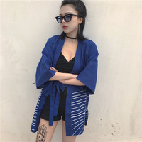 Harajuku harbor carp embroidery sunscreen cardigan - Thumbnail 3