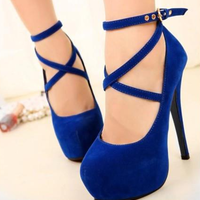 New Red Strappy Heels Pumps Sexy Wedding Club Party Platform High Stiletto Heels Shoes - Thumbnail 1