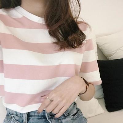 Harajuku striped casual t-shirt - Thumbnail 5