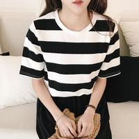 Harajuku Striped Casual T-shirt - Thumbnail 2