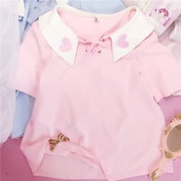 You & Me sailor pastel heart top - Thumbnail 2