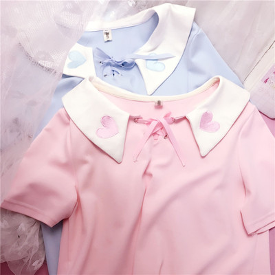 You & Me sailor pastel heart top