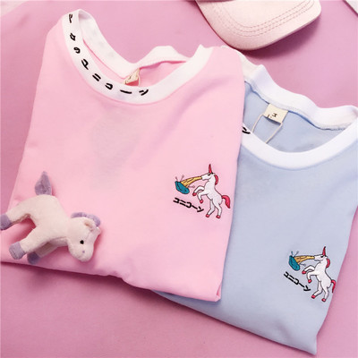 Unicorn japanese embroidery tee