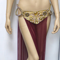 Star Wars Princess Leia Diamond Samba Frame Cosplay Dance Costume Rave Bra Halloween Burlesque Show Girl Gypsy - Thumbnail 4