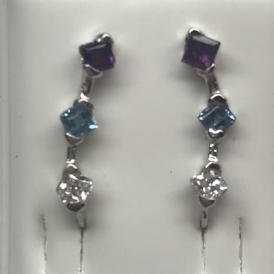 Amethyst,blue topaz,cz