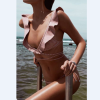 Sexy Stripe Two-Piece Swimwear   6708 - Thumbnail 1