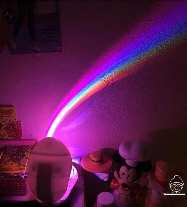 Romantic Gradient Rainbow Shadow Projector Night Lamp