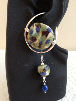 Blue/Green Kazuri Bead