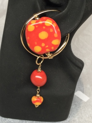 Orange/Yellow Kazuri Bead